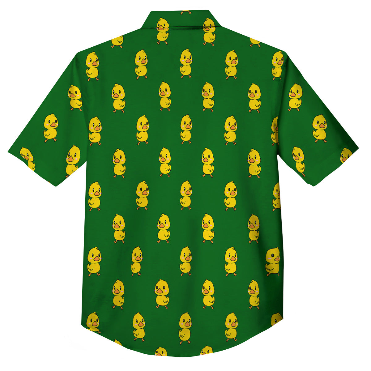 Green Rubber Duck Print Pattern Button Up Shirt-grizzshop