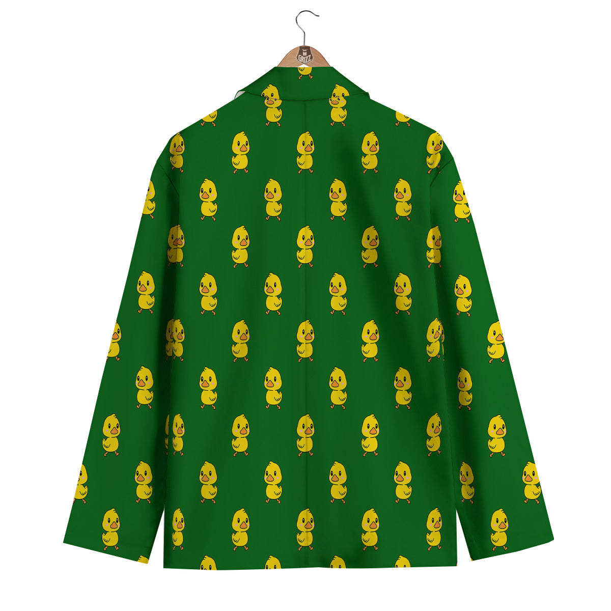 Green Rubber Duck Print Pattern Men's Blazer-grizzshop