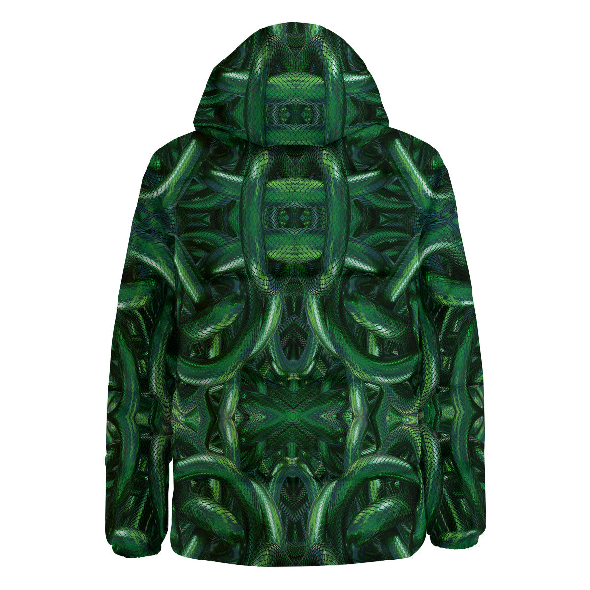 Green Snake 3D Print Pattern Down Jacket-grizzshop