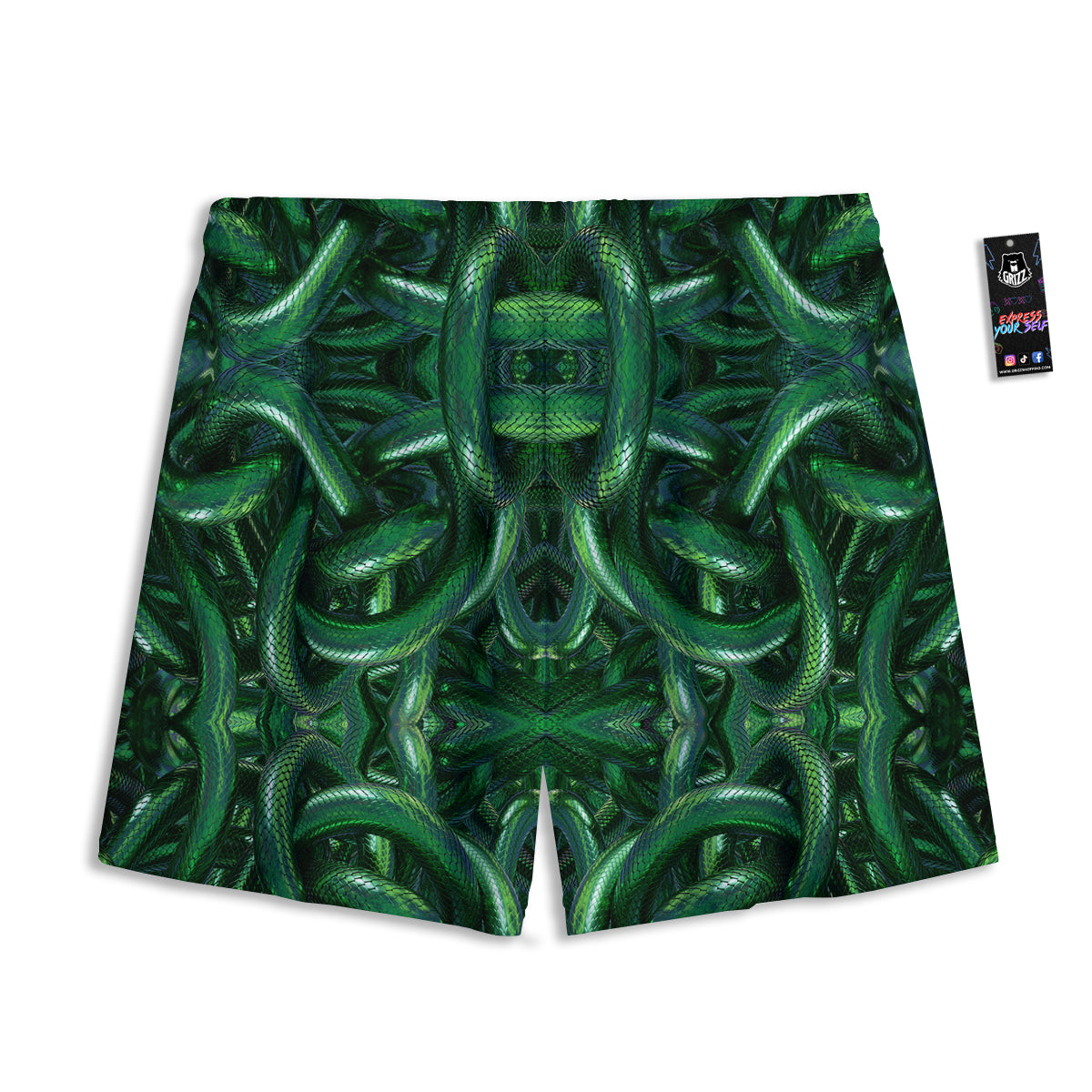 Libra Sign Black And Gold Print Mesh Shorts