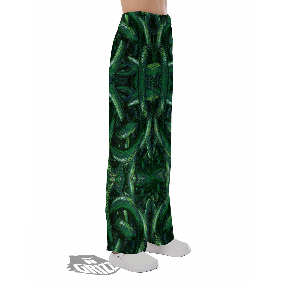 Green Snake 3D Print Pattern Pajama Pants-grizzshop