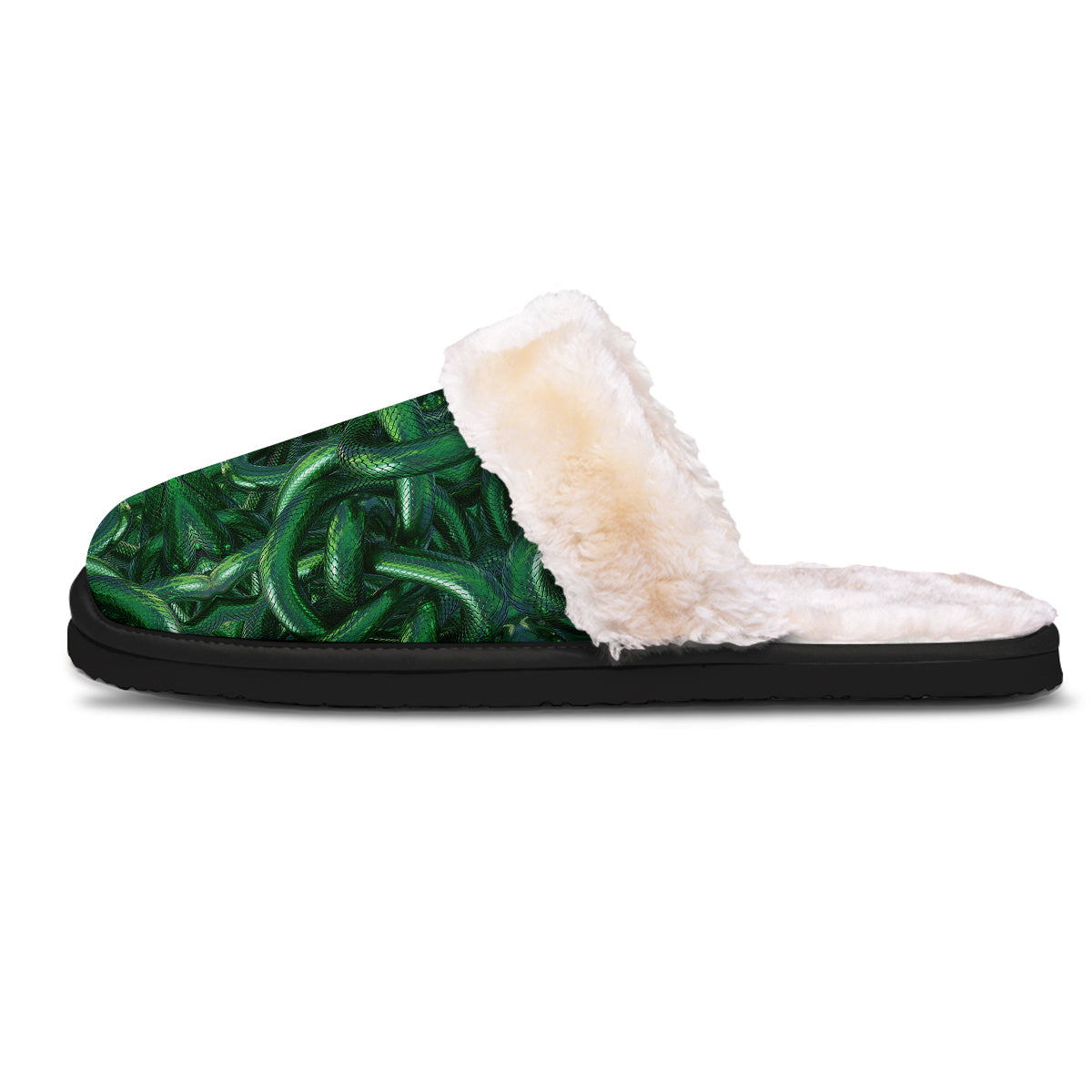 Green Snake 3D Print Pattern Slippers-grizzshop