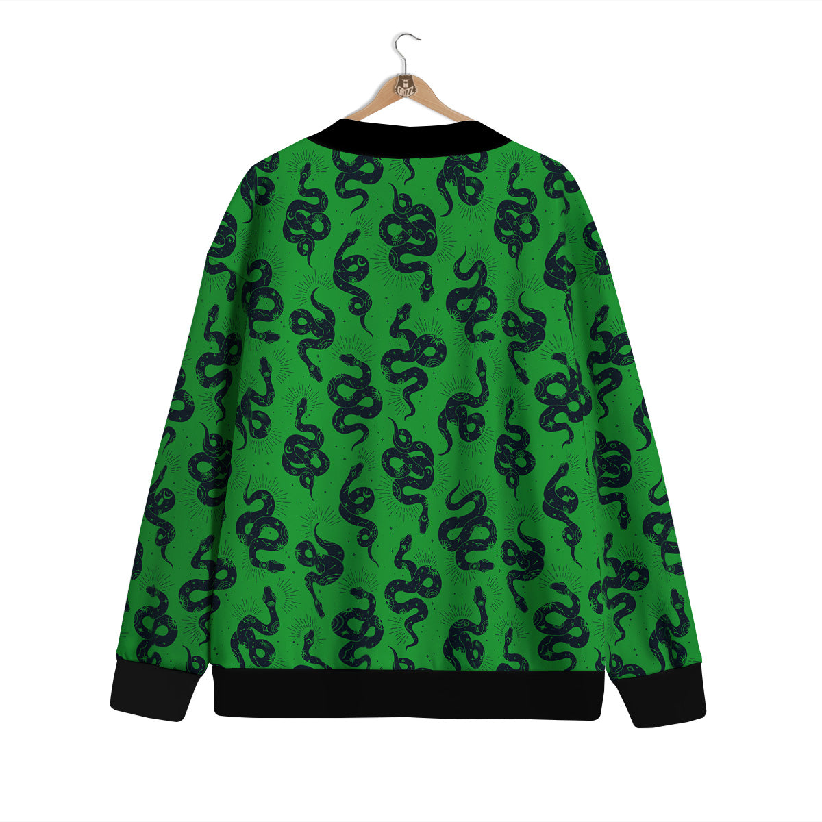 Green Snake Magic Eye Print Pattern Cardigan-grizzshop