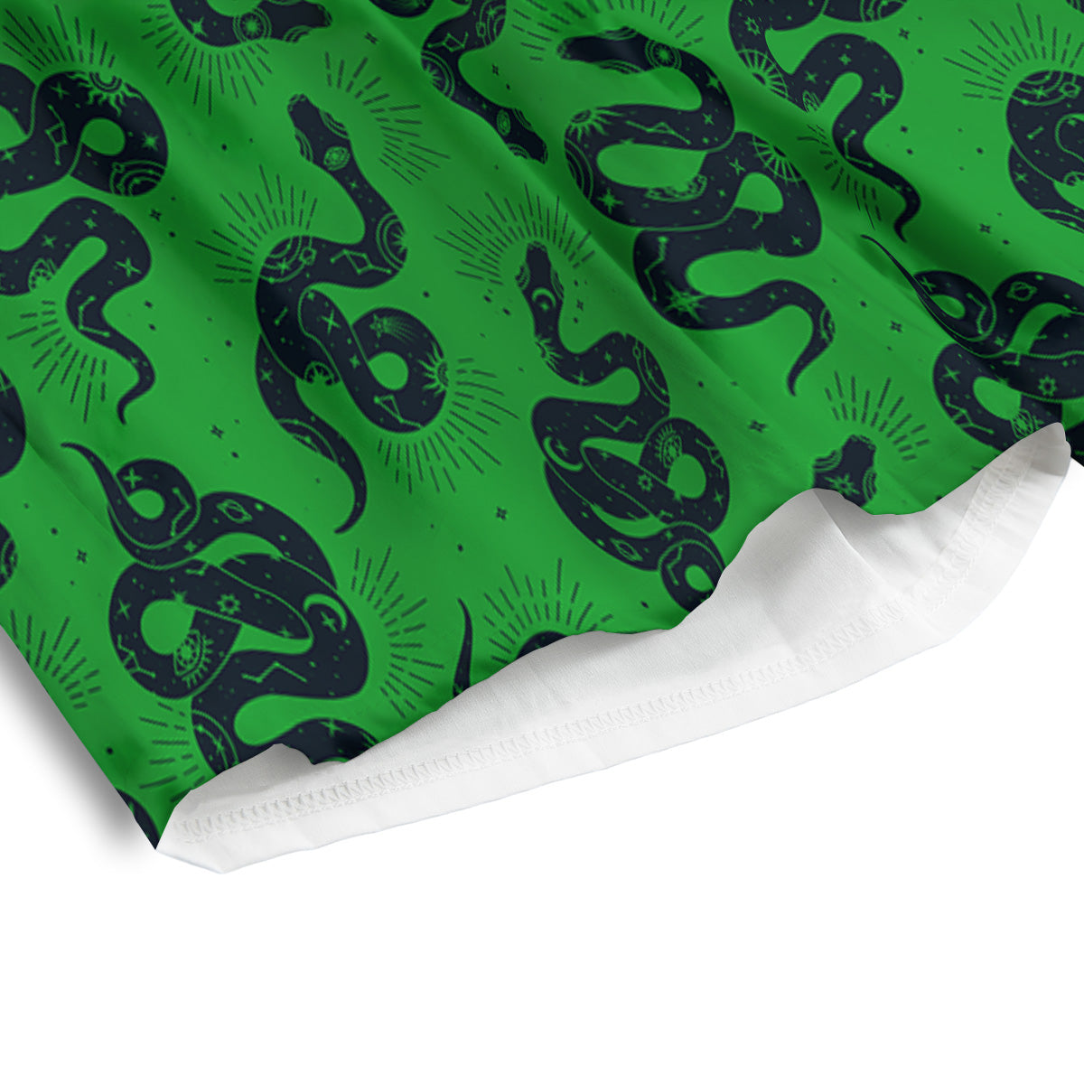 Green Snake Magic Eye Print Pattern Men's Athletic Shorts