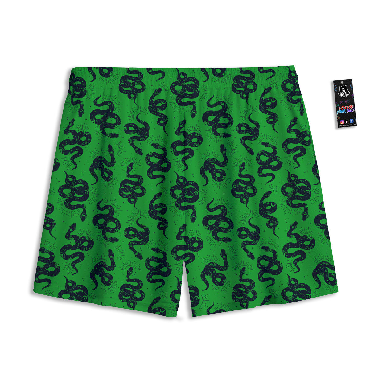 Lights Disco Yellow Print Pattern Mesh Shorts