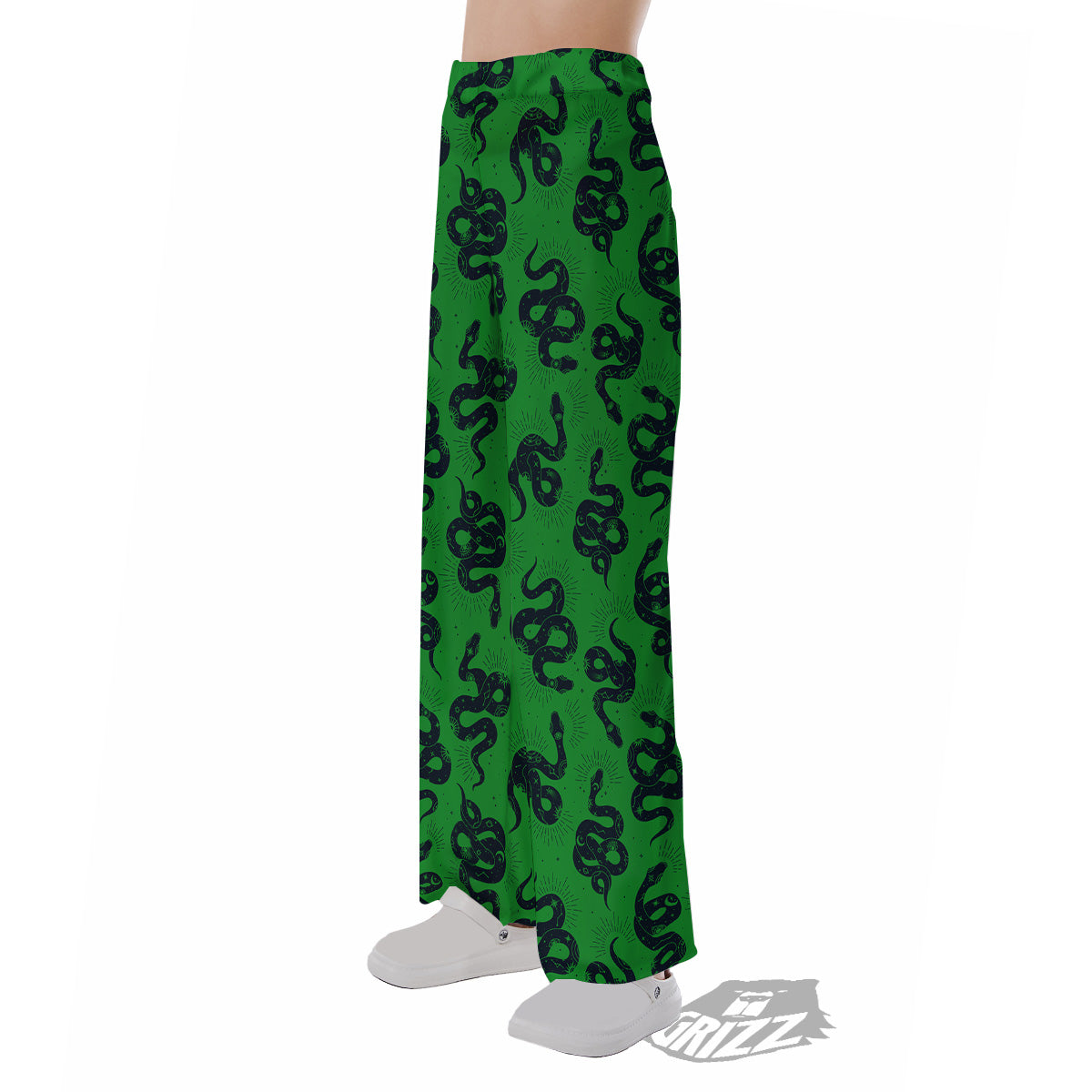 Green Snake Magic Eye Print Pattern Pajama Pants-grizzshop
