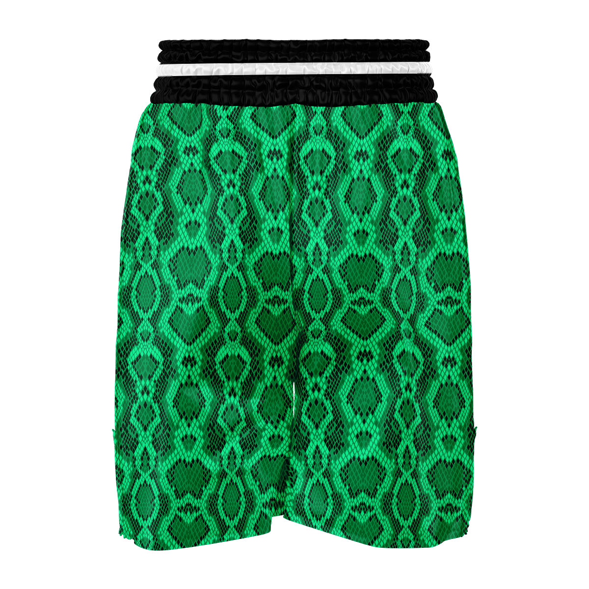Green Snakeskin Python Skin Pattern Print Boxing Shorts-grizzshop