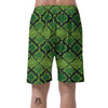 Green Snakeskin print Men's Shorts-grizzshop