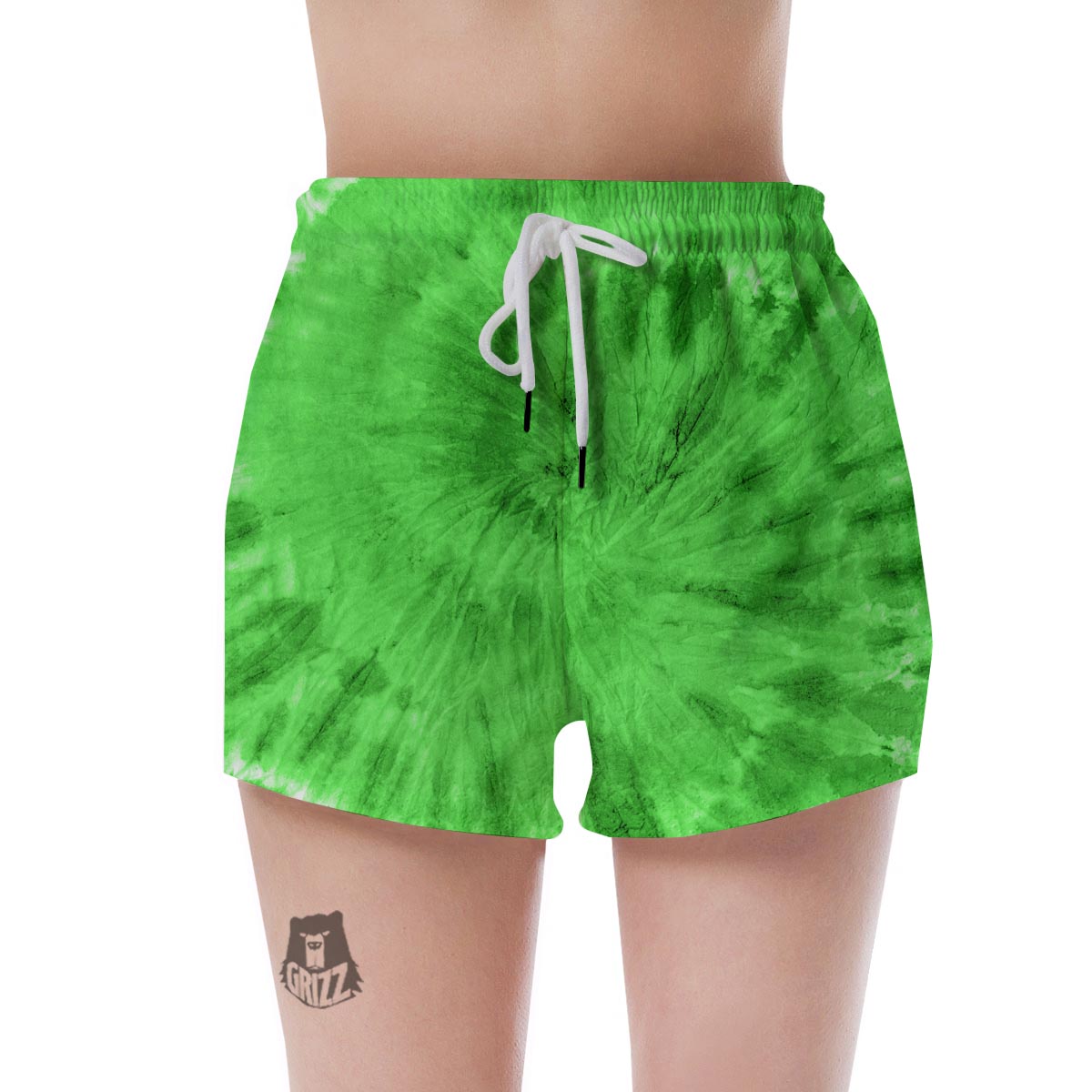 Green Tie Dye Women's Shorts-grizzshop