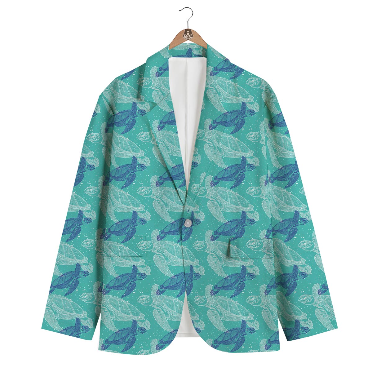 Green Turtle Men's Blazer-grizzshop