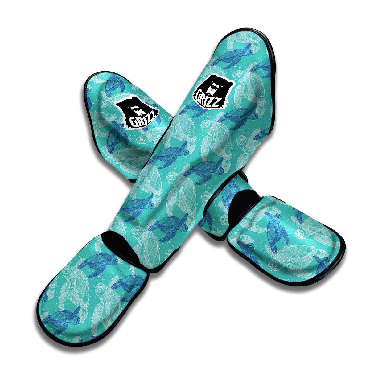 Green Turtle Muay Thai Shin Guards-grizzshop