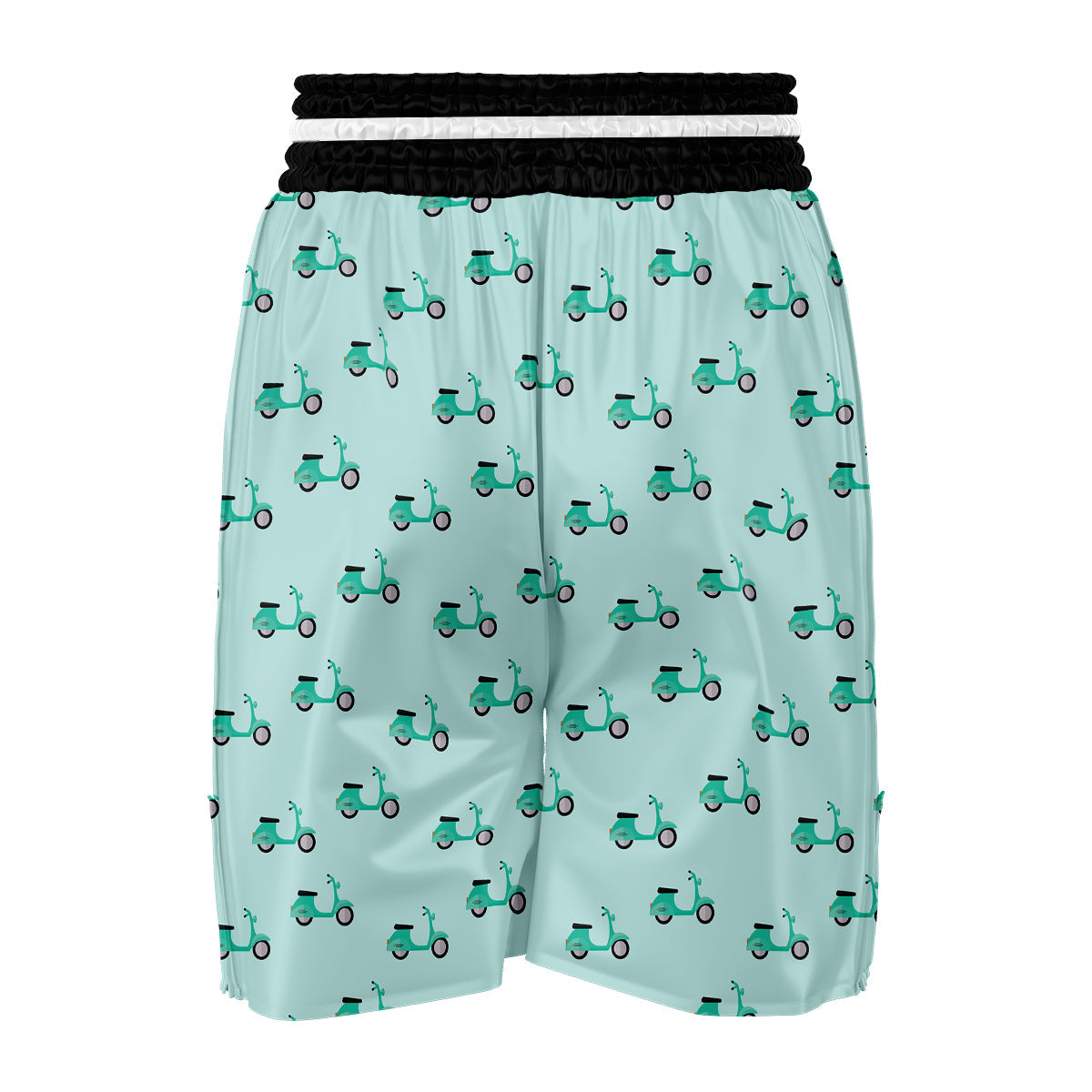 Green Vintage Scooter Print Pattern Boxing Shorts-grizzshop