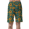 Green Zigzag Sunflower Men's Shorts-grizzshop