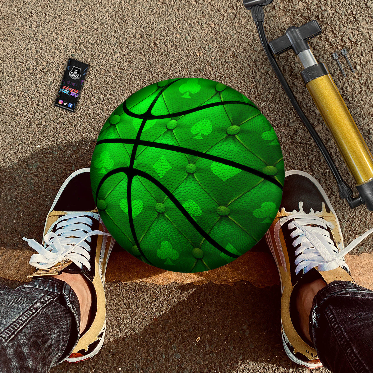 Green Casino Print Pattern Basketball