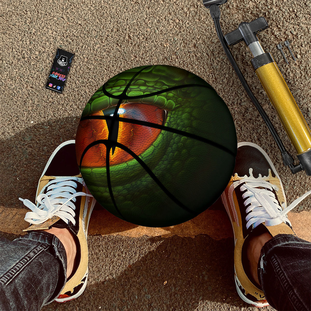 Green Dragon's Eye Print Basketball