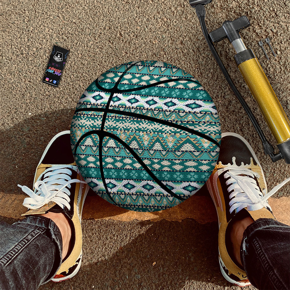 Green Indian Tribal Native Print Pattern Basketball