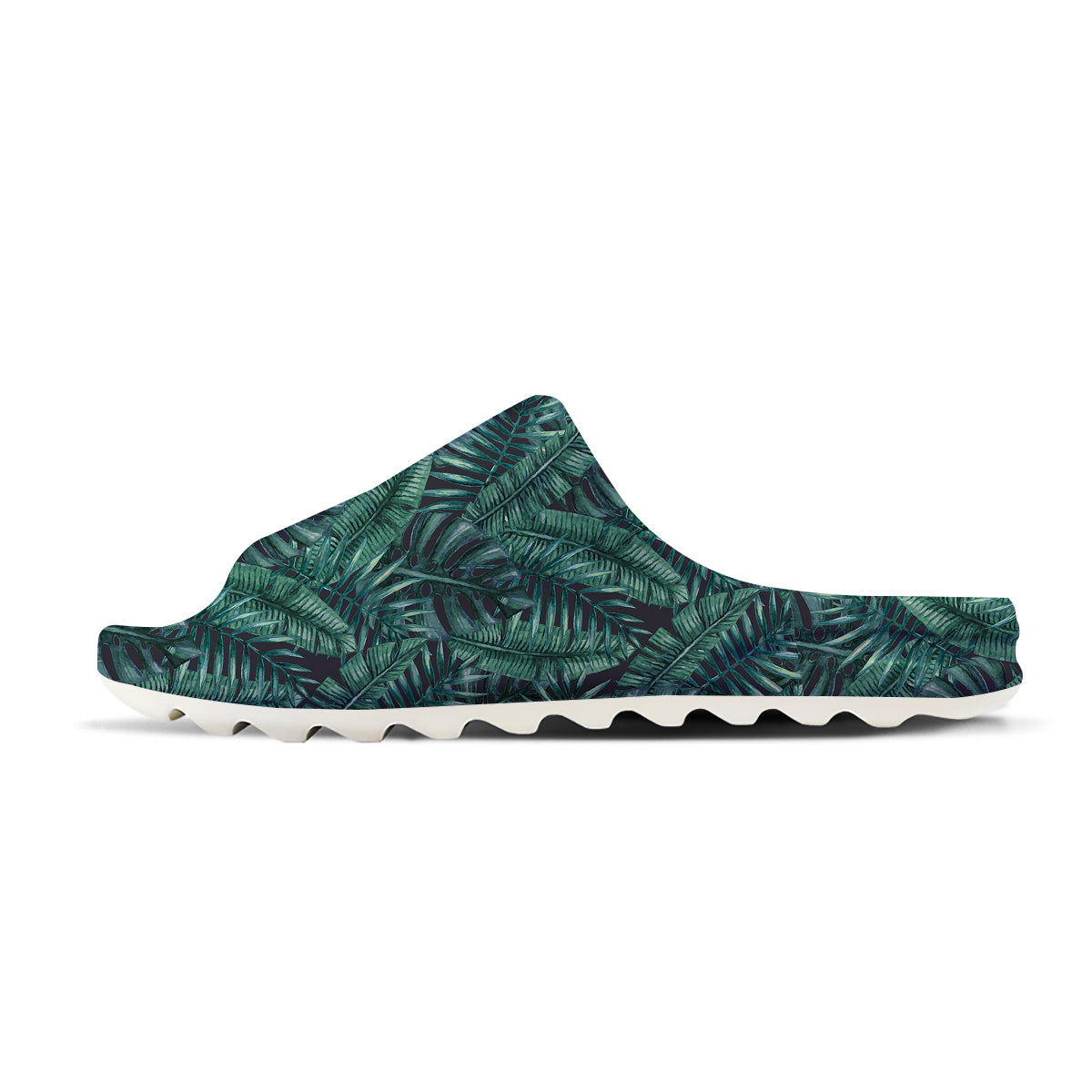 Green Leaf Tropical Print Pattern Sandals-grizzshop