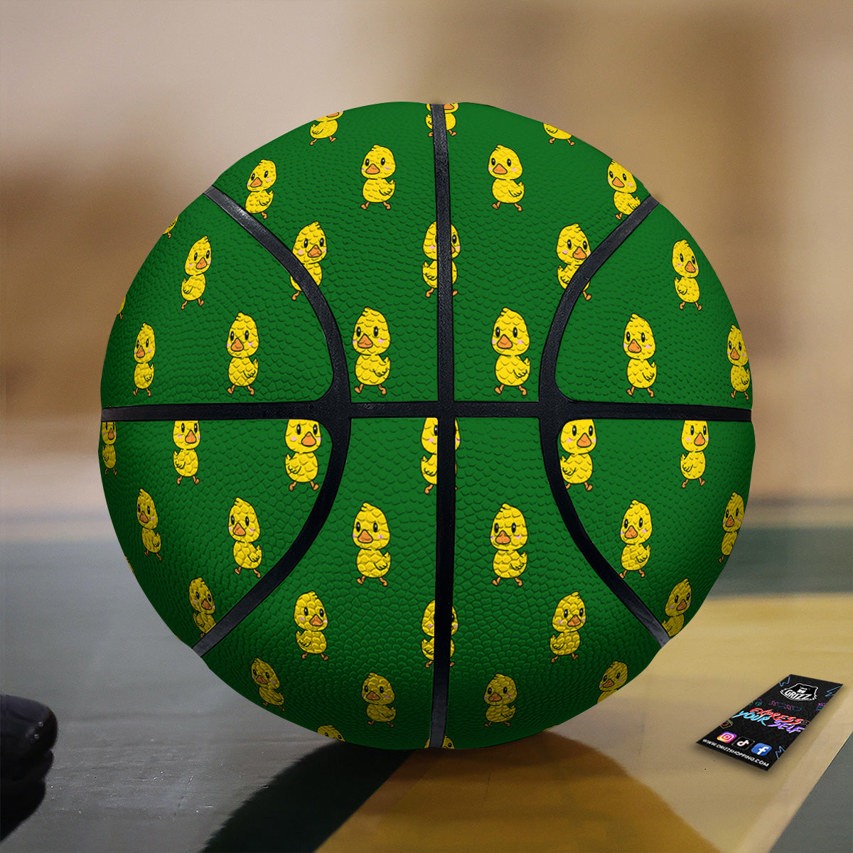 Green Rubber Duck Print Pattern Basketball