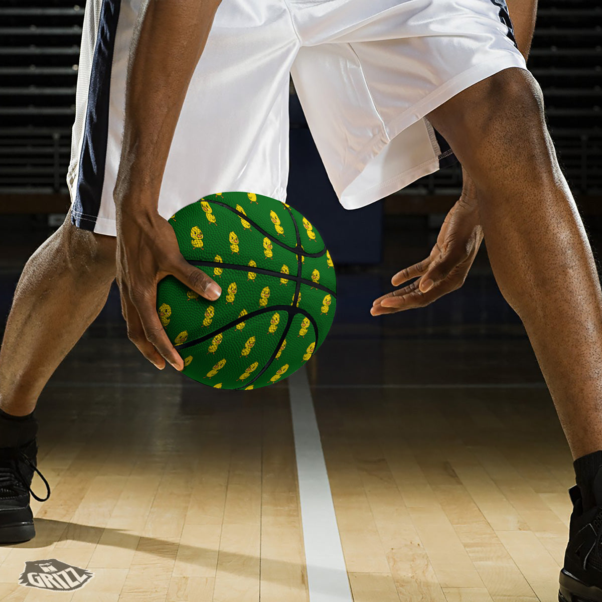 Green Rubber Duck Print Pattern Basketball