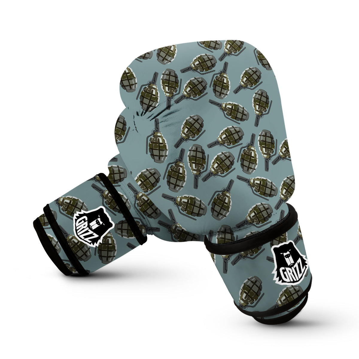 Grenade Print Pattern Boxing Gloves-grizzshop