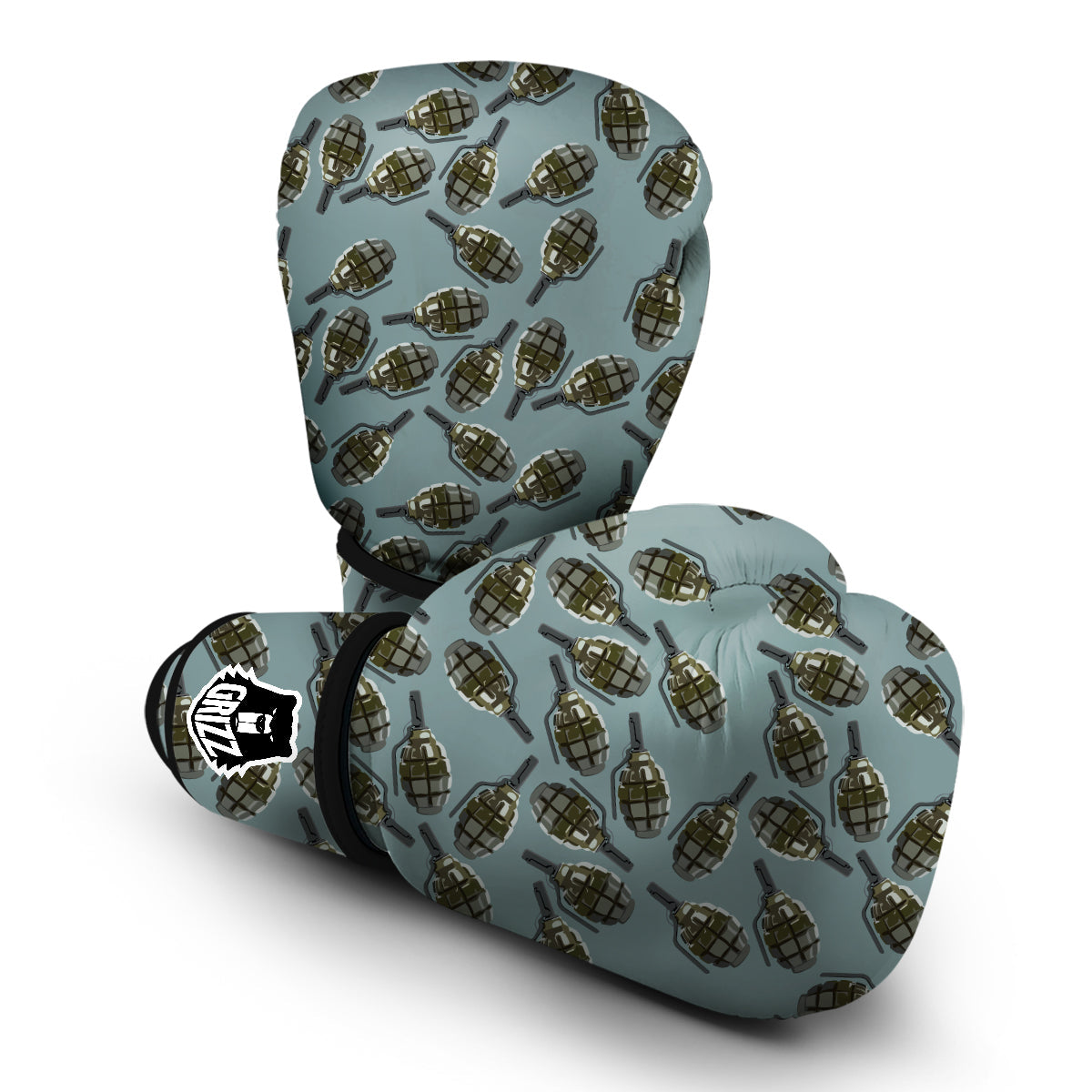 Grenade Print Pattern Boxing Gloves-grizzshop