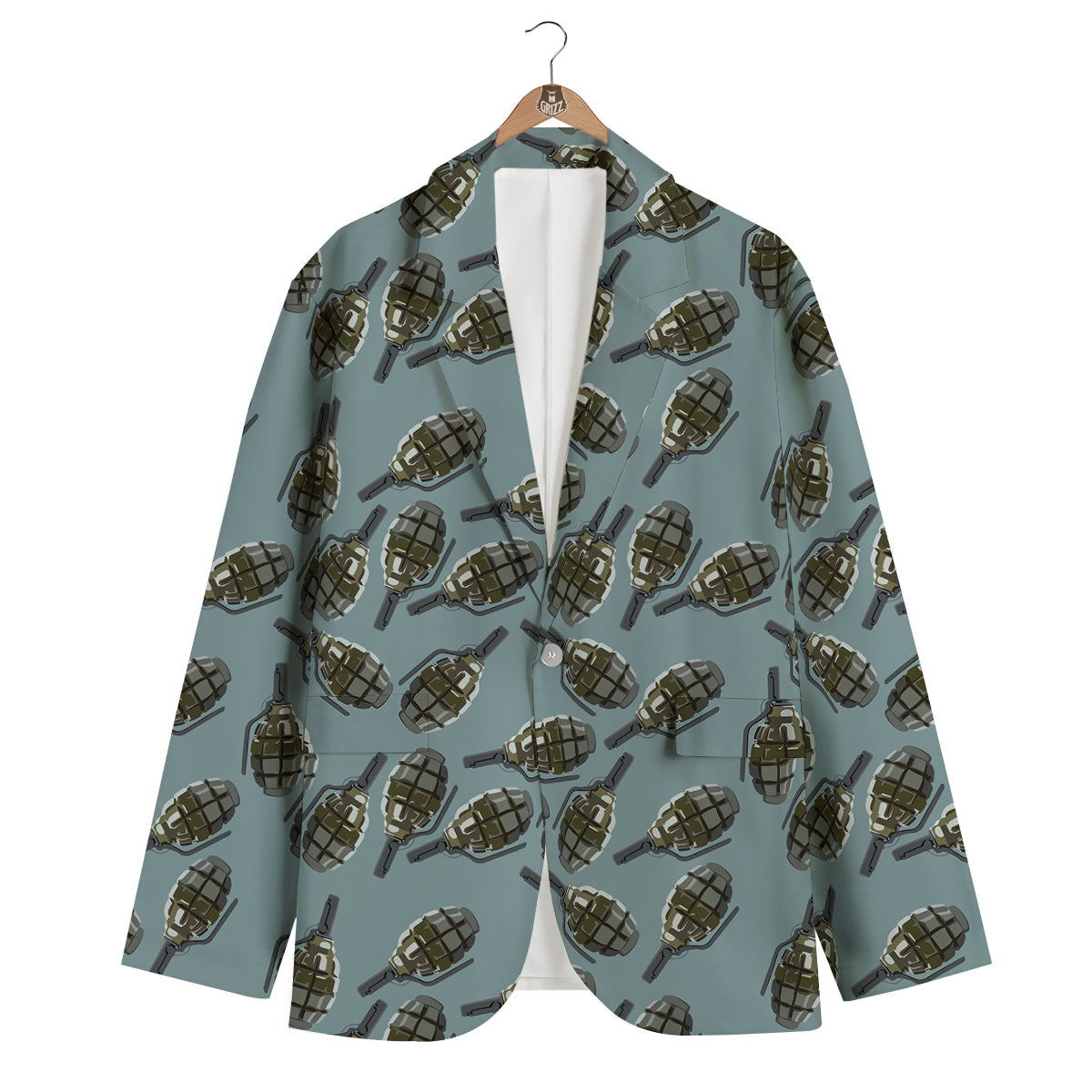 Grenade Print Pattern Men's Blazer-grizzshop