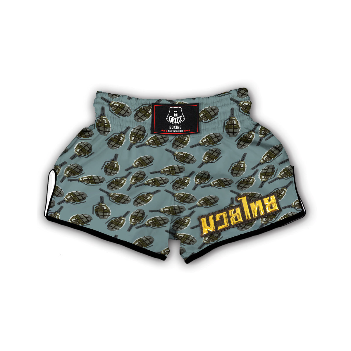 Grenade Print Pattern Muay Thai Boxing Shorts-grizzshop