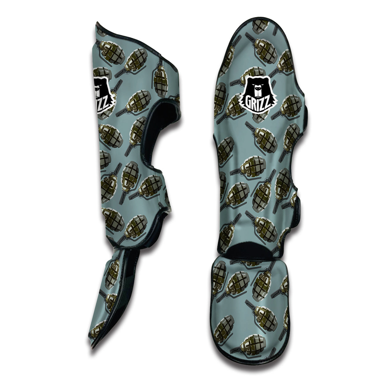 Grenade Print Pattern Muay Thai Shin Guards-grizzshop