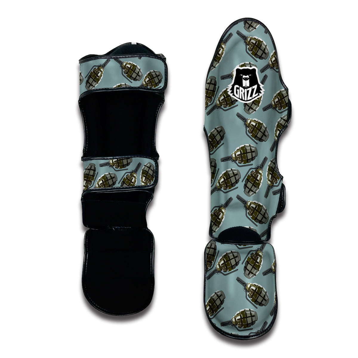 Grenade Print Pattern Muay Thai Shin Guards-grizzshop