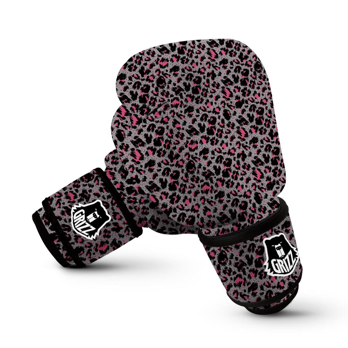 Grey And Pink Leopard Boxing Gloves-grizzshop