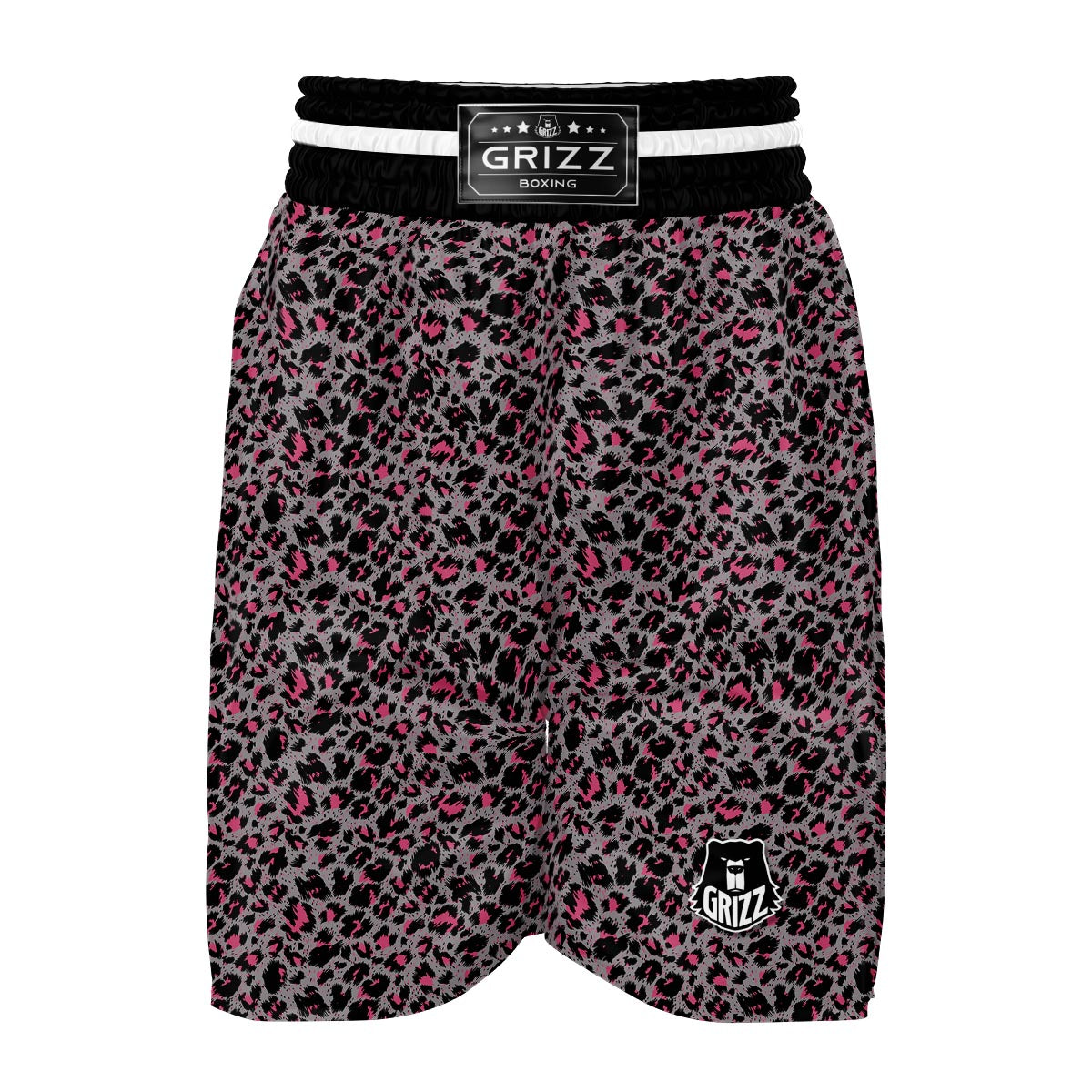 Grey And Pink Leopard Boxing Shorts-grizzshop