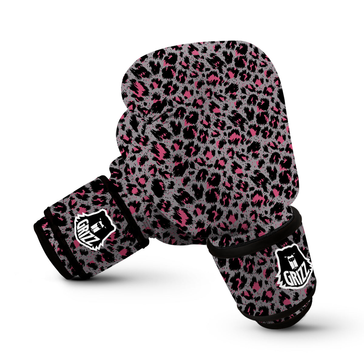 Grey And Pint Leopard Boxing Gloves-grizzshop