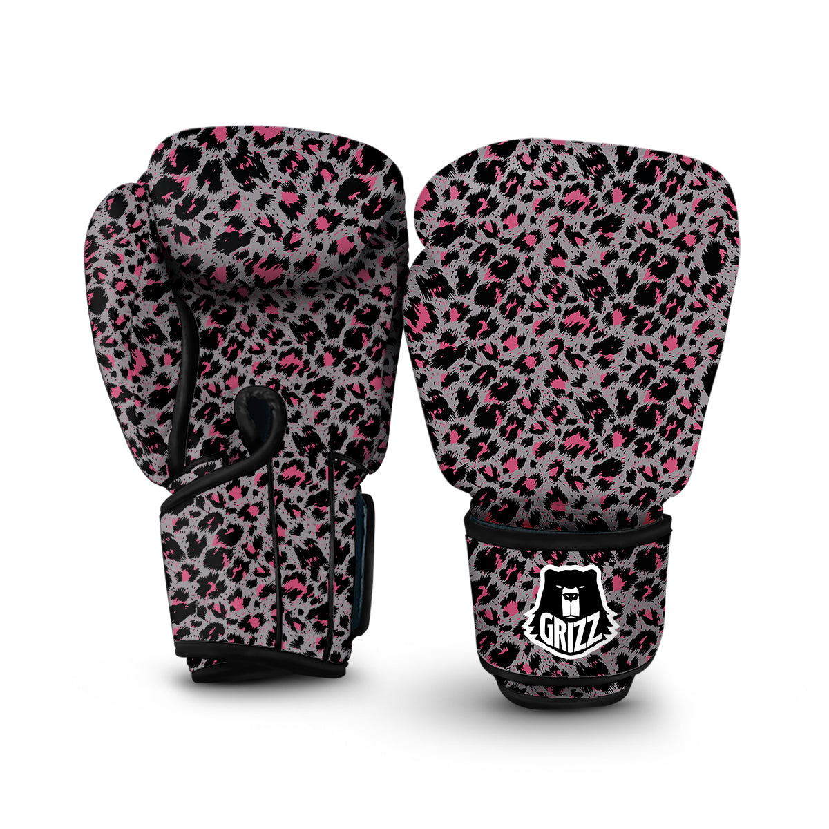 Grey And Pint Leopard Boxing Gloves-grizzshop