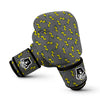 Grey And Yellow Thunder Print Pattern Boxing Gloves-grizzshop