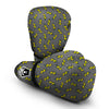 Grey And Yellow Thunder Print Pattern Boxing Gloves-grizzshop