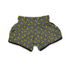 Grey And Yellow Thunder Print Pattern Muay Thai Boxing Shorts-grizzshop