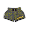 Grey And Yellow Thunder Print Pattern Muay Thai Boxing Shorts-grizzshop