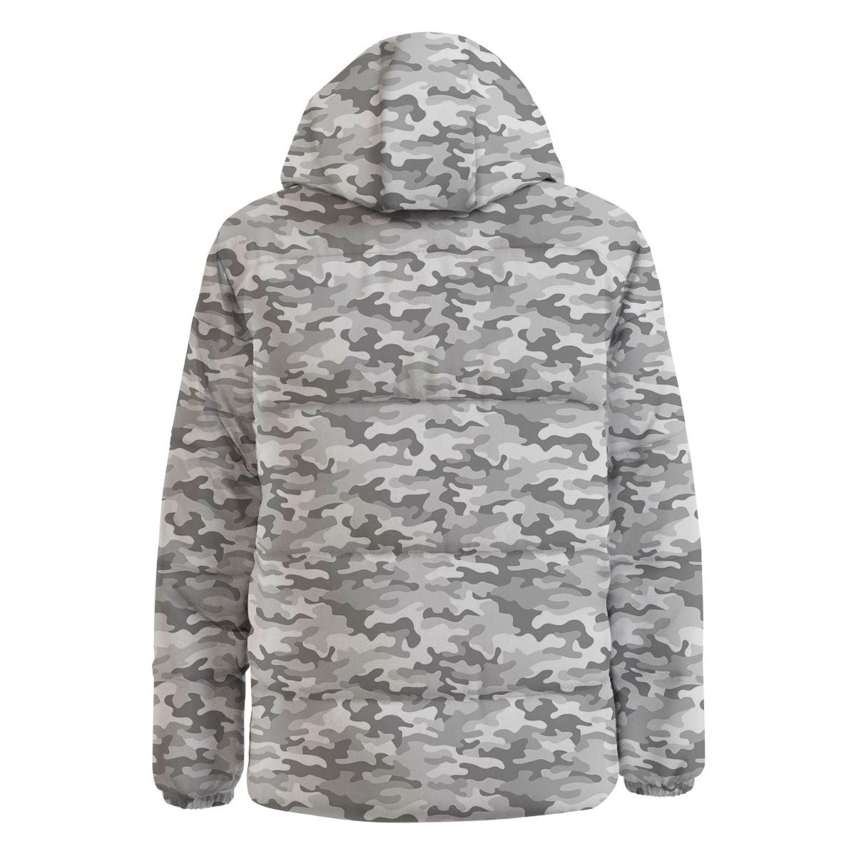 Grey Camouflage Print Pattern Down Jacket-grizzshop