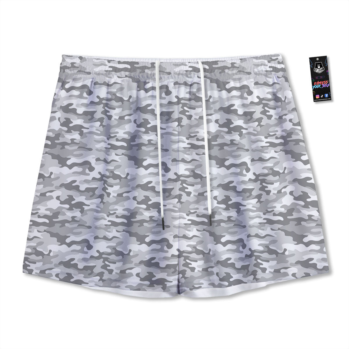 German Shepherd Drawing Print Pattern Mesh Shorts