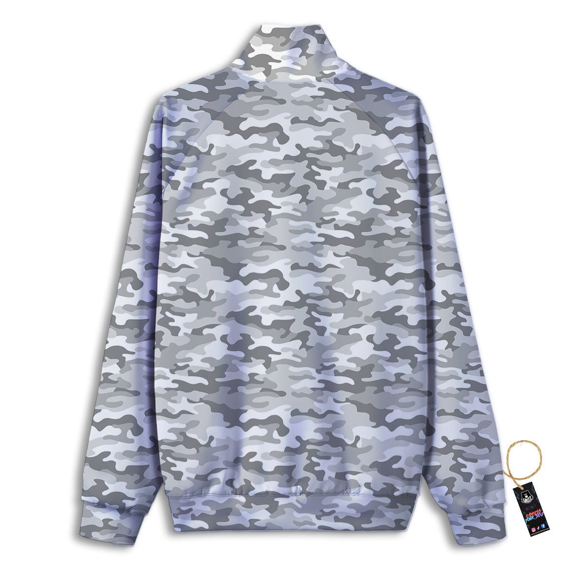 Grey Camouflage Print Pattern Track Jacket-grizzshop