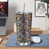 Grey Cute Casino Print Pattern Tumbler-grizzshop