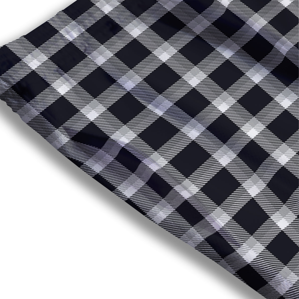 Grey Dark And White Gingham Print Mesh Shorts