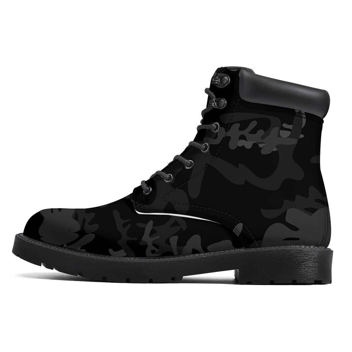 Grey Digital Camo Black Print Pattern Boots-grizzshop