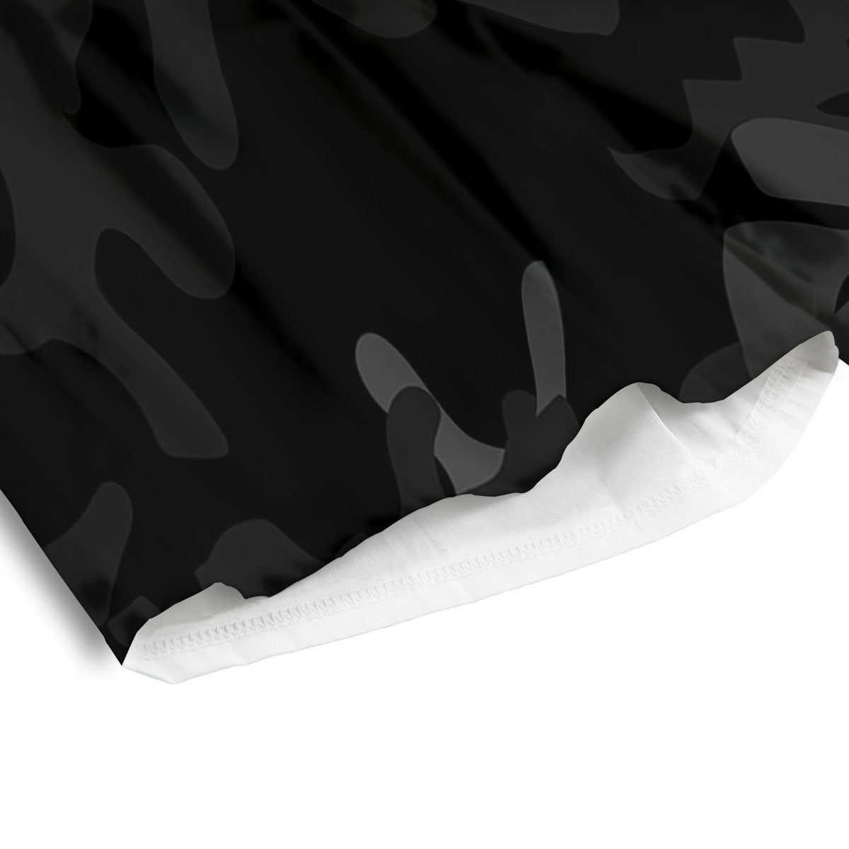 Grey Digital Camo Black Print Pattern Men's Athletic Shorts