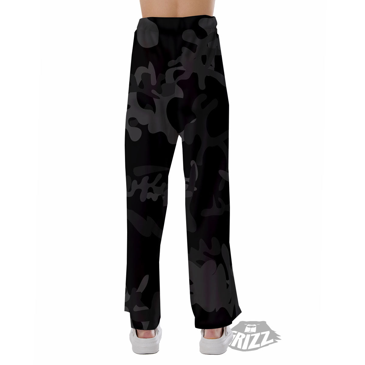Grey Digital Camo Black Print Pattern Pajama Pants-grizzshop