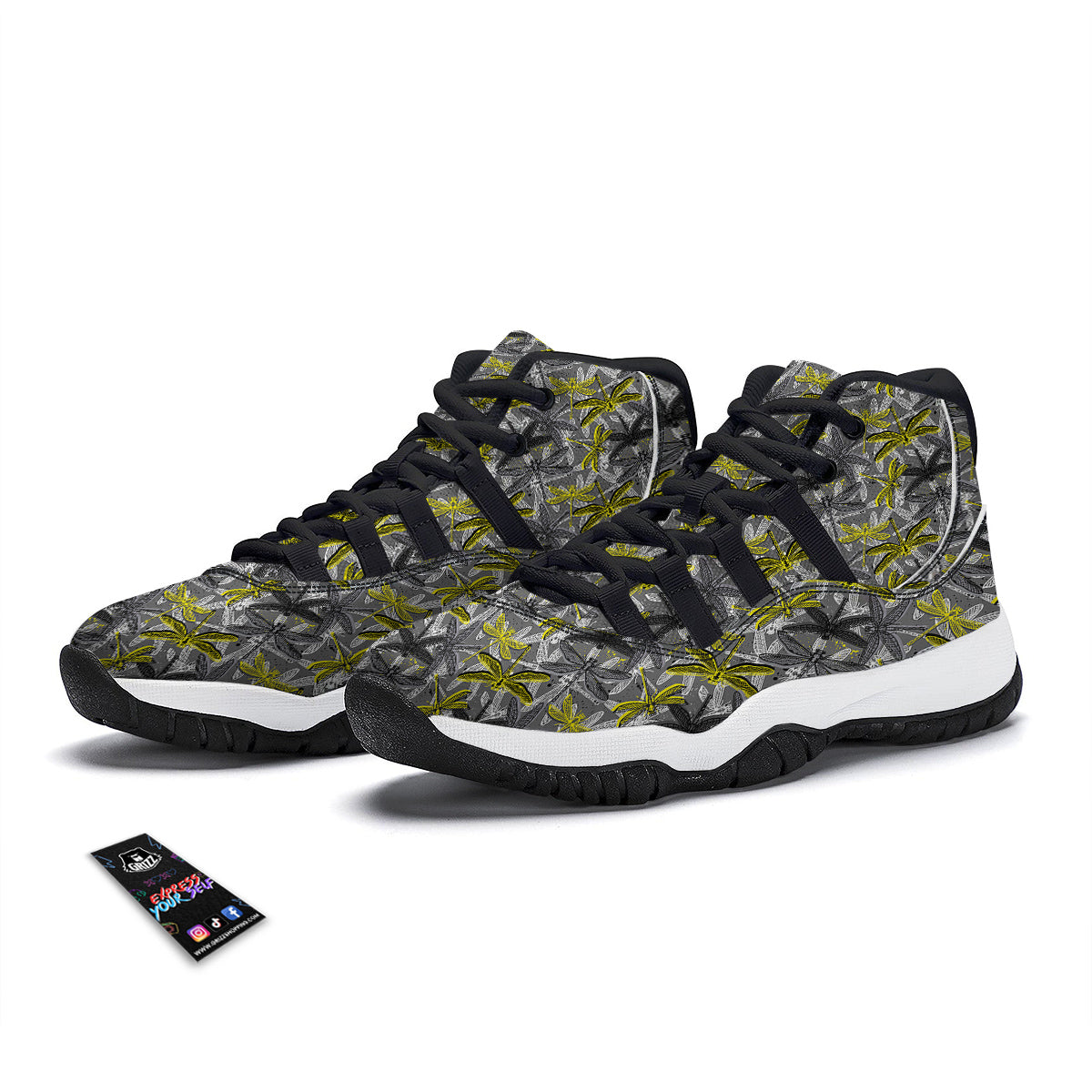 Grey Dragonfly Black Bball Shoes-grizzshop