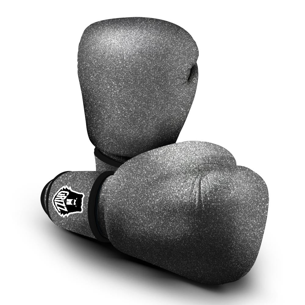 Grey Glitter Artwork Print Boxing Gloves-grizzshop