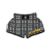 Grey Houndstooth Muay Thai Boxing Shorts-grizzshop