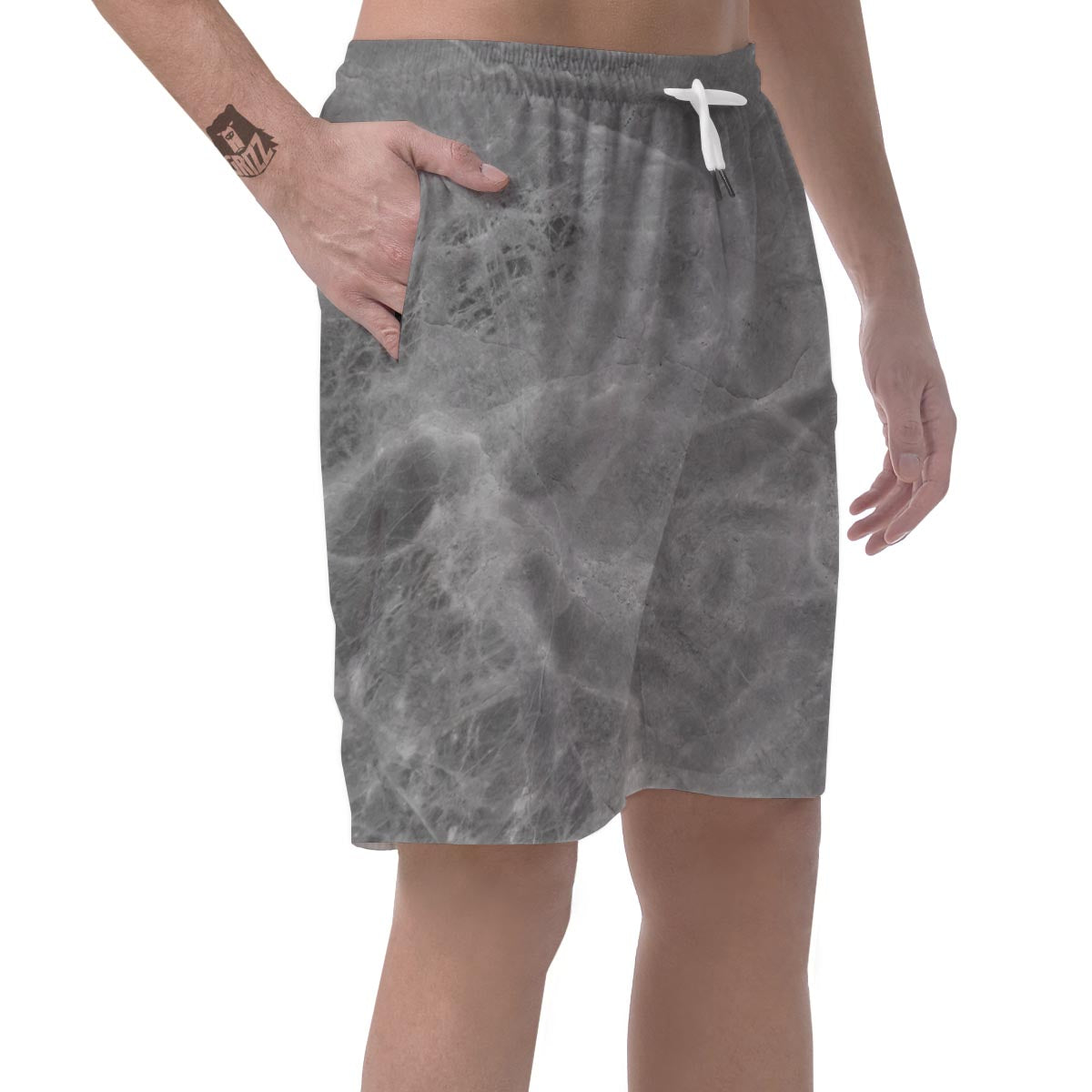 Grey Marble Men's Shorts-grizzshop