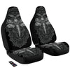 Grey Moth Skull Print Car Seat Covers-grizzshop